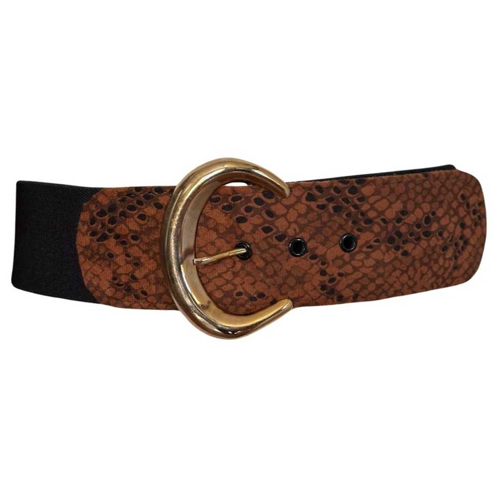 Brand Vintage Black Stretch Belt With Faux Suede … - image 3