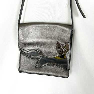 Jonathan Adler Silver Fox Leather Crossbody Bag (… - image 1