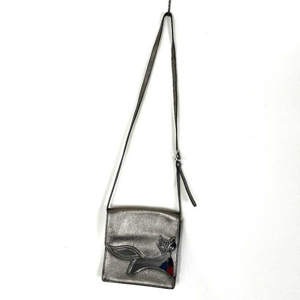 Jonathan Adler Silver Fox Leather Crossbody Bag (… - image 2