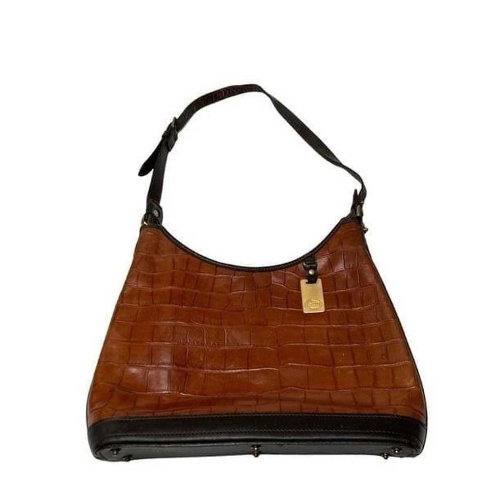 Vintage Dooney & Bourke Croc Embossed Leather Lg.… - image 2