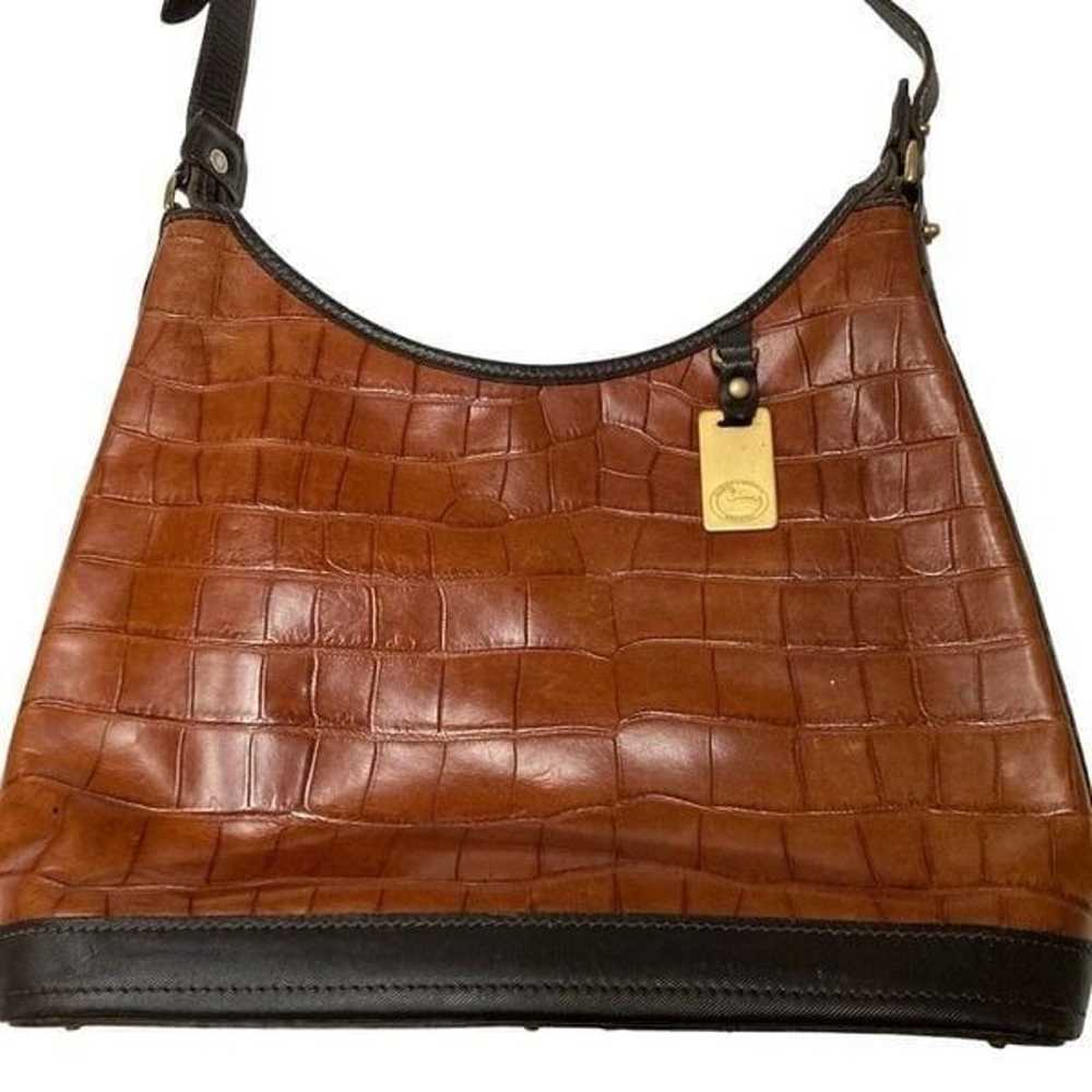 Vintage Dooney & Bourke Croc Embossed Leather Lg.… - image 8