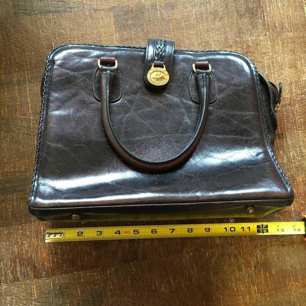 Brahmin Vintage Black Brown Leather Handbag Purse… - image 7