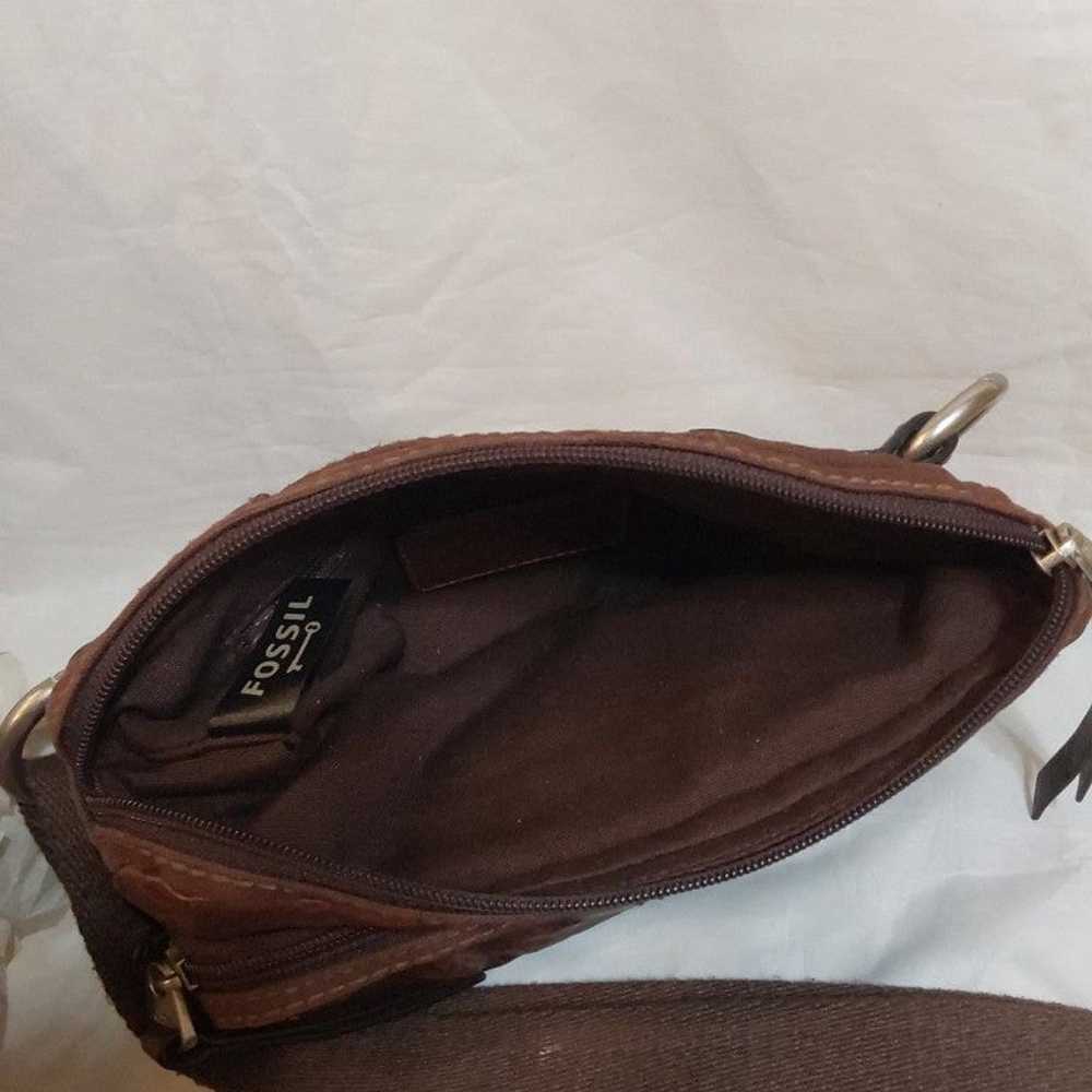 FOSSIL VINTAGE BROWN LEATHER/ BODY/FUNNY / PACK/ … - image 6