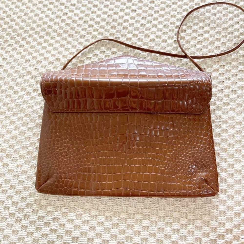 Koret Brown Croc Embossed Patent Leather Crossbod… - image 5