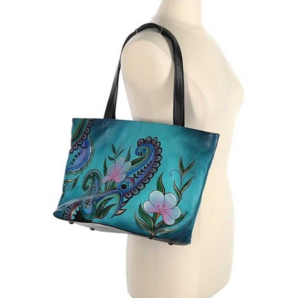 Beautiful Teal & Pink Anuischka Tote Excellent Co… - image 1