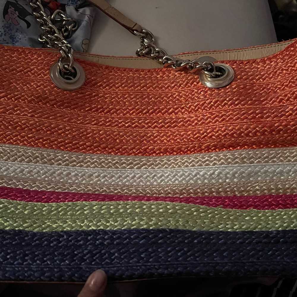 Kate Spade chelsea market striped straw bag - image 8