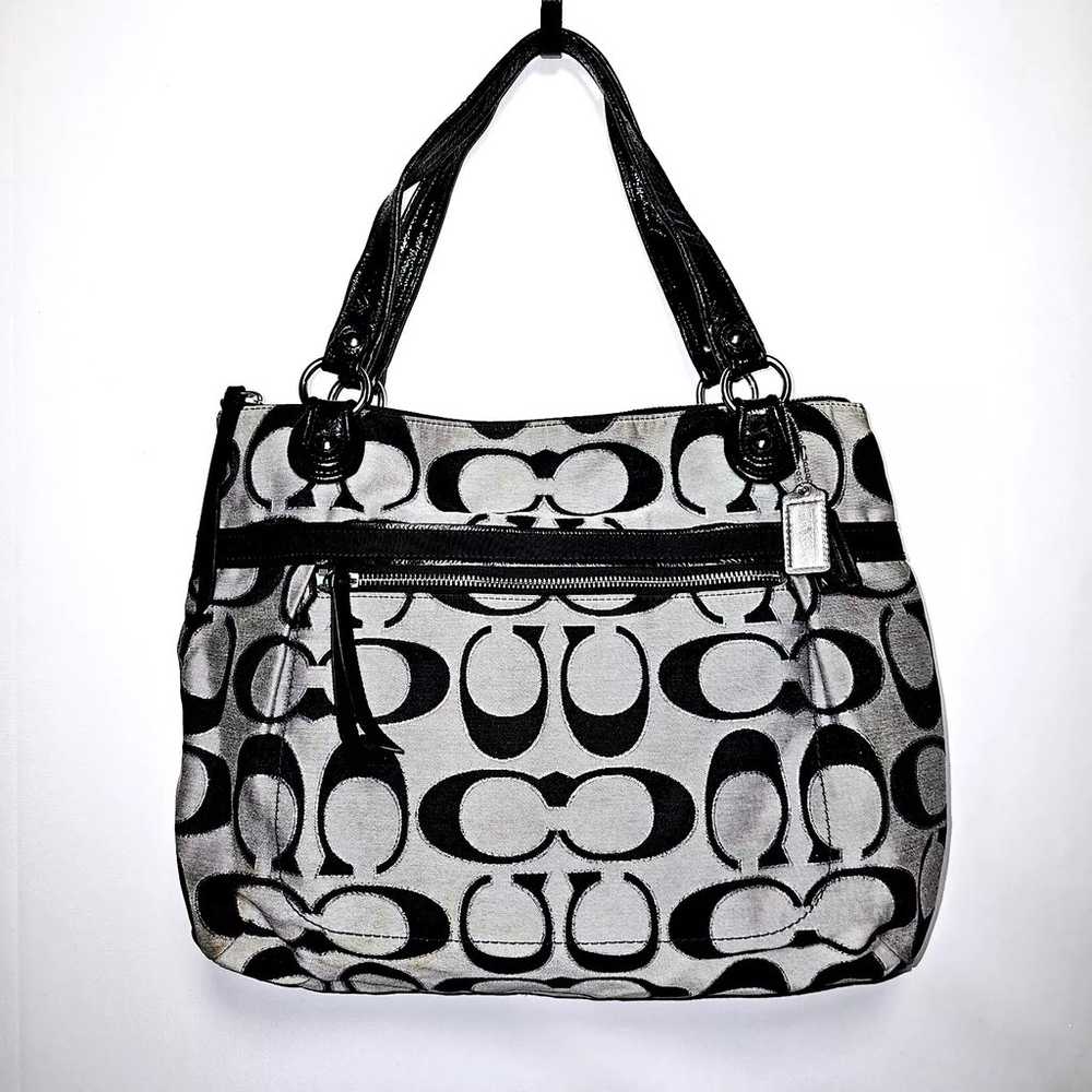 COACH 18979 POPPY KHAKI SILVER/GRAY TOTE BAG - image 10