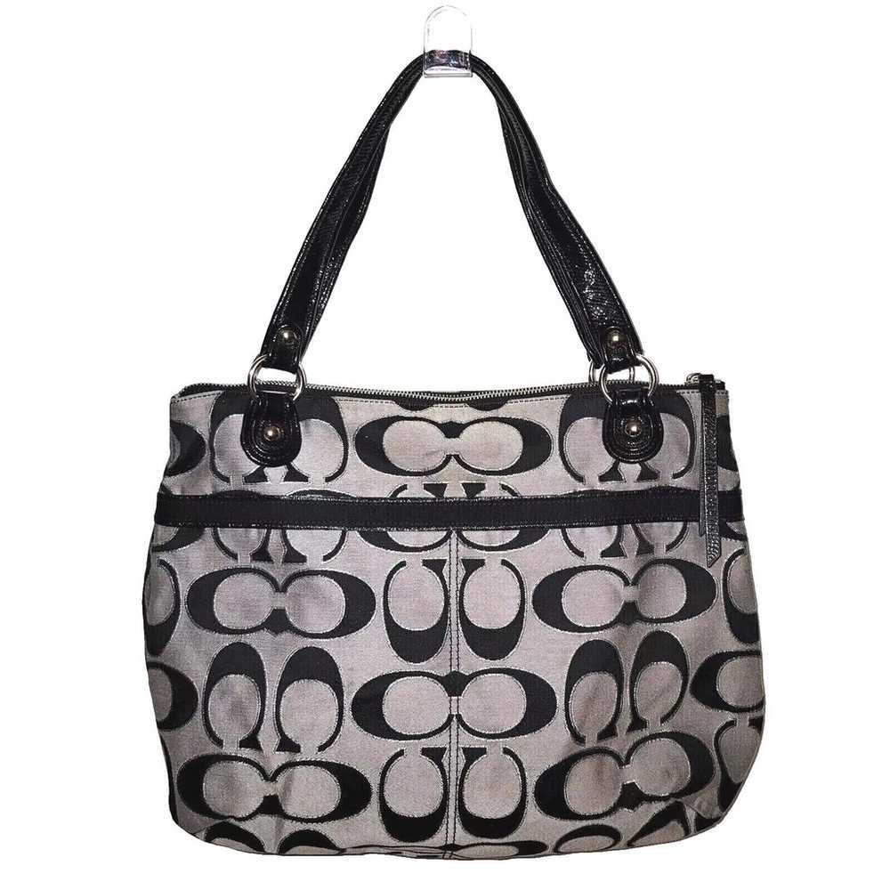 COACH 18979 POPPY KHAKI SILVER/GRAY TOTE BAG - image 11