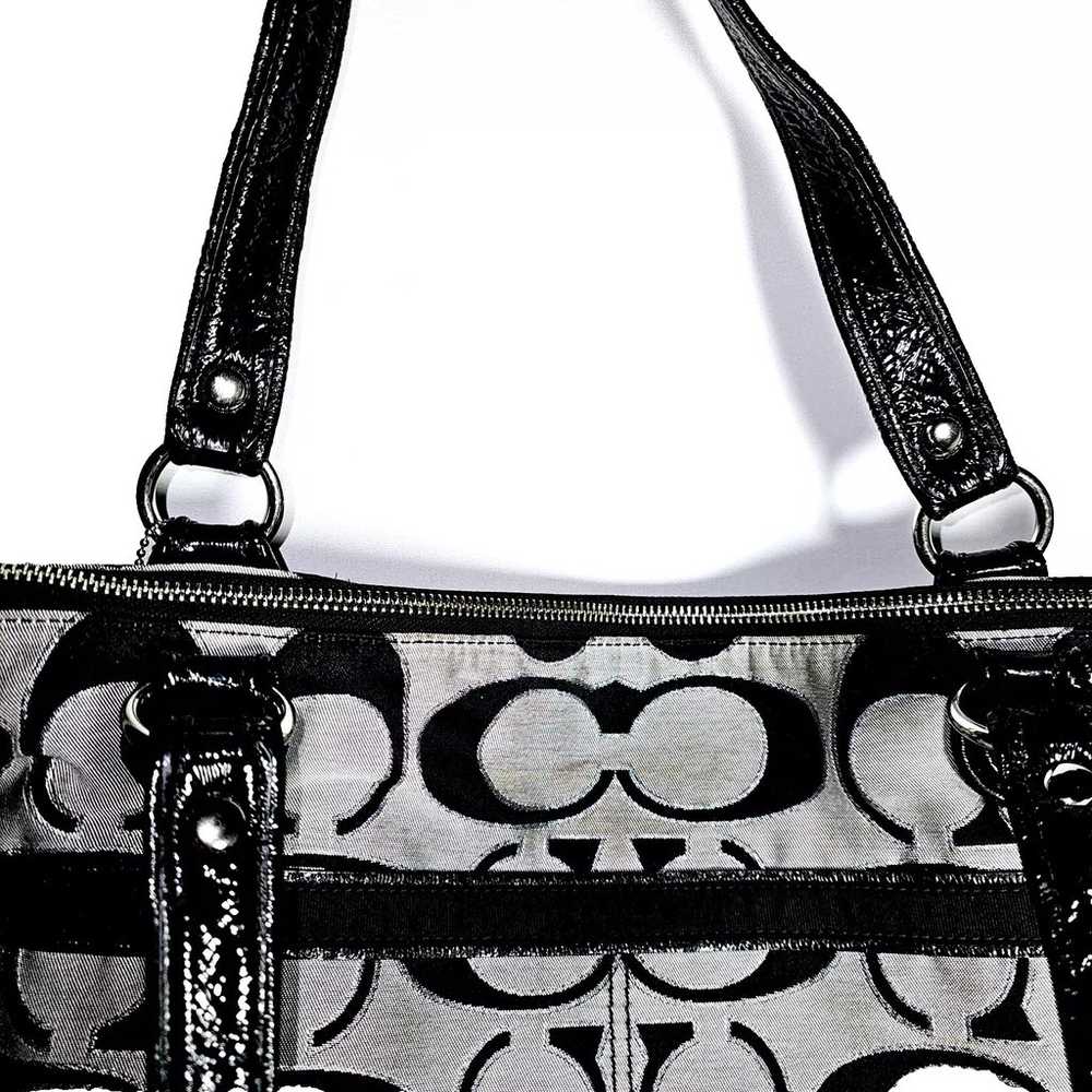 COACH 18979 POPPY KHAKI SILVER/GRAY TOTE BAG - image 3