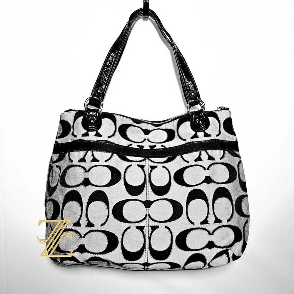 COACH 18979 POPPY KHAKI SILVER/GRAY TOTE BAG - image 7