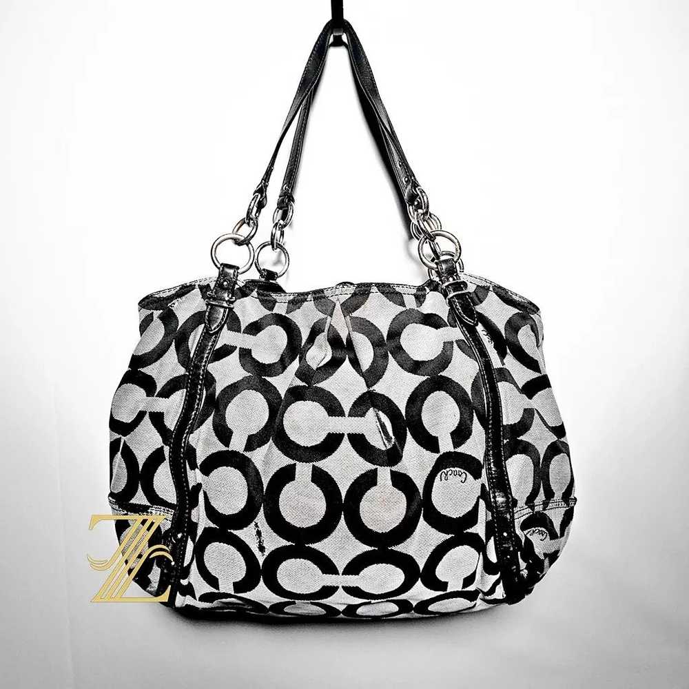 COACH 18979 POPPY KHAKI SILVER/GRAY TOTE BAG - image 8