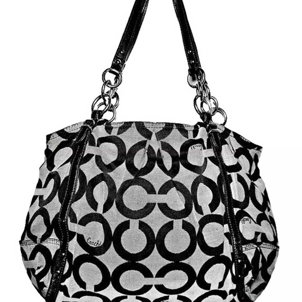 COACH 18979 POPPY KHAKI SILVER/GRAY TOTE BAG - image 9