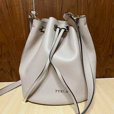 Furla Drawstring Shoulder Bag Beige