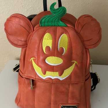 Disney Loungefly Pumpkin Mickey Mini Backpack - image 1