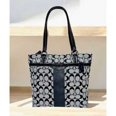 Coach F28504 Signature Stripe Tote Bag - image 1