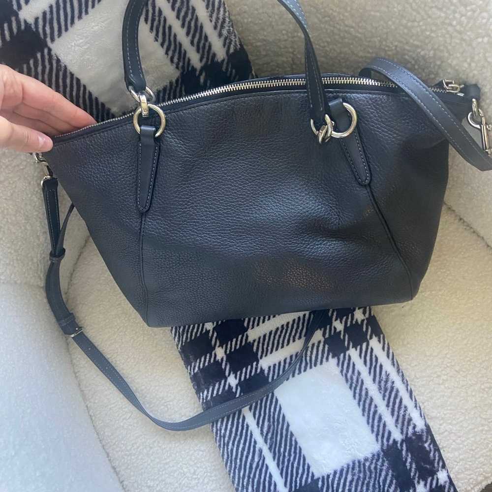 Coach black leather kelsey bow satchel bag - image 6