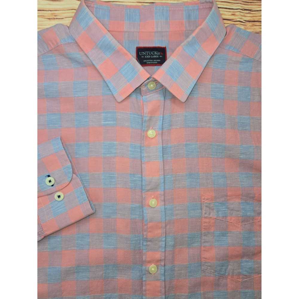 UNTUCKit "Untuckit Mens XXX-Large Pink & Blue Che… - image 3