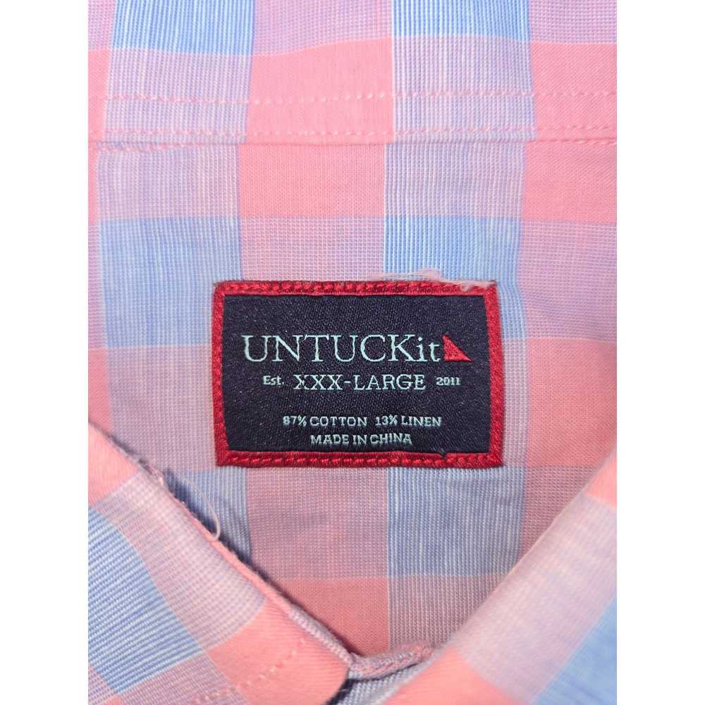 UNTUCKit "Untuckit Mens XXX-Large Pink & Blue Che… - image 4