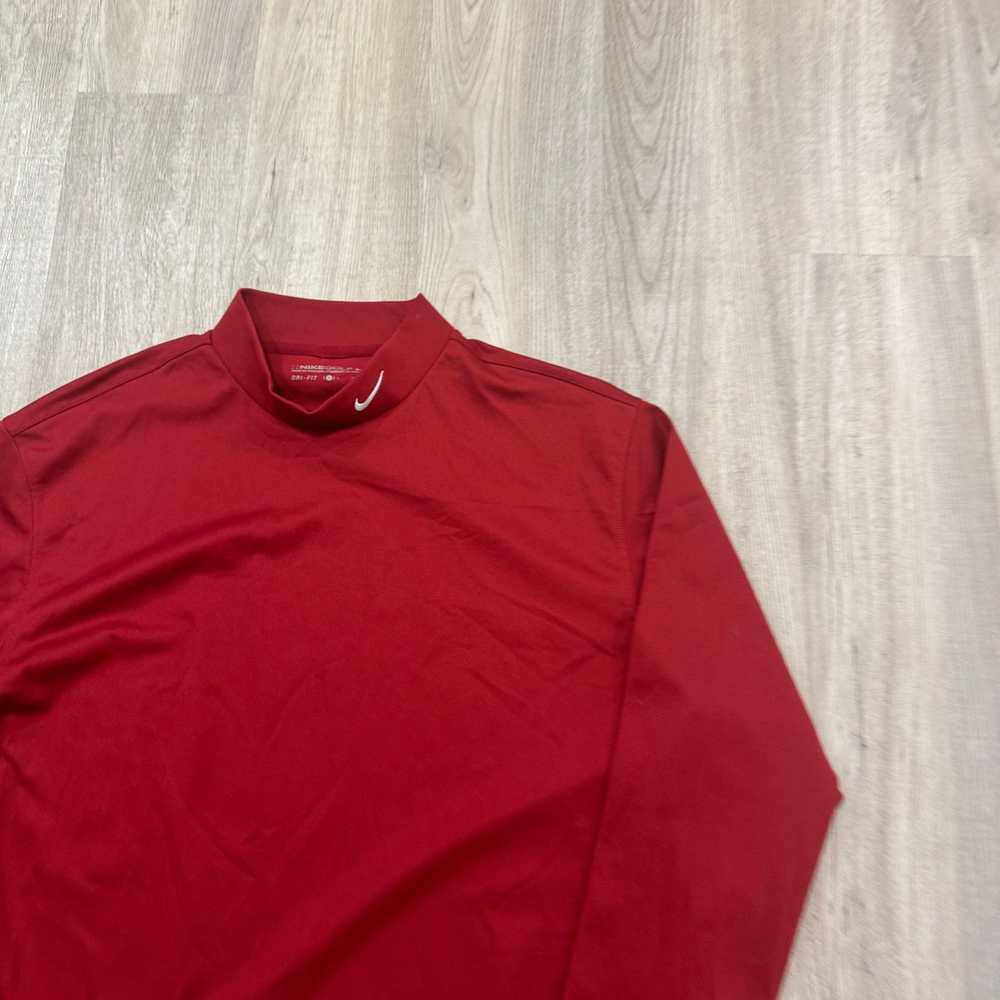 Nike Nike Golf Mock Neck Shirt Men's Large Red Fi… - image 2