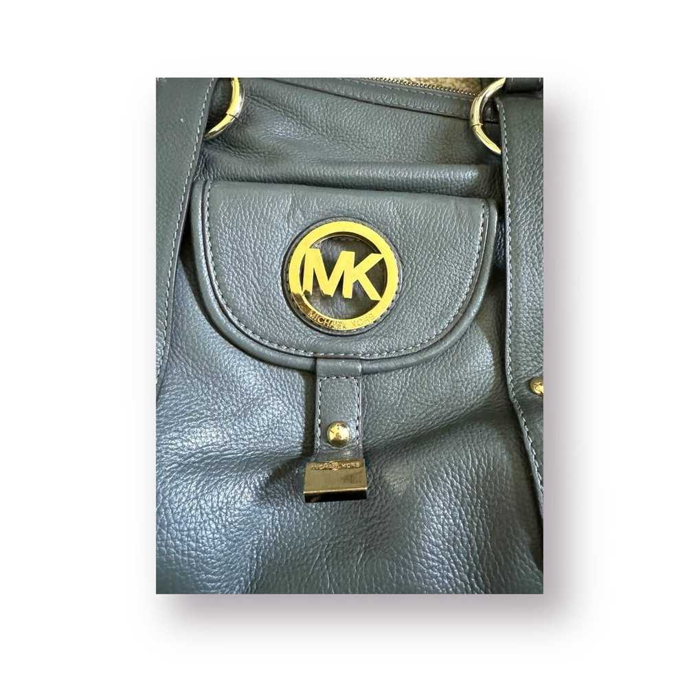 Michael Kors Fulton Gray Leather Satchel - image 3