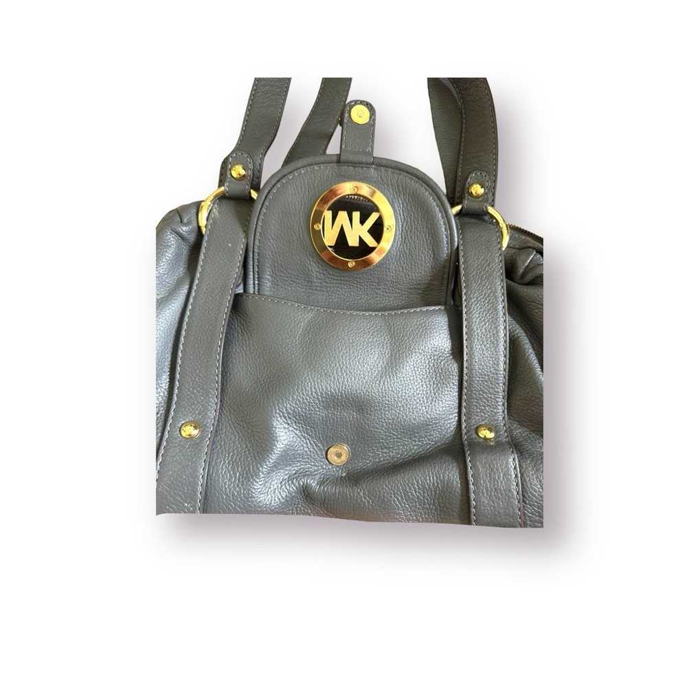 Michael Kors Fulton Gray Leather Satchel - image 4