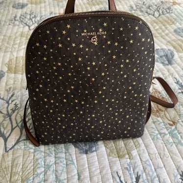 michael kors star backpack large Cindy brown gold