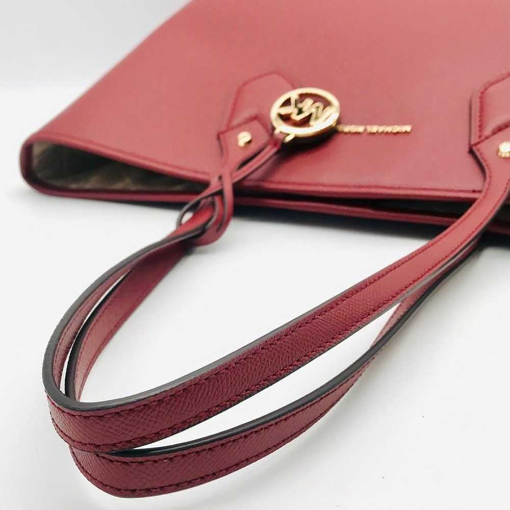 Michael Kors Extra Large Burgundy Leather Saylor … - image 10