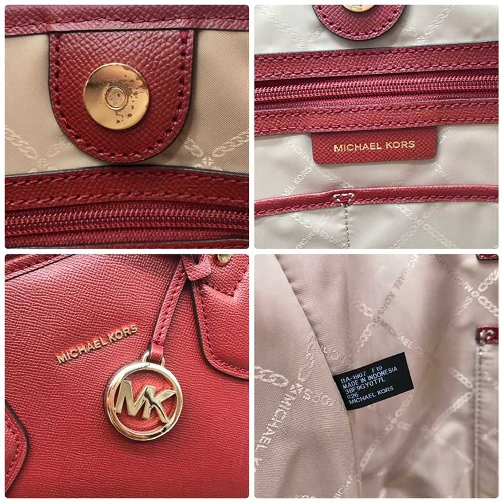 Michael Kors Extra Large Burgundy Leather Saylor … - image 12