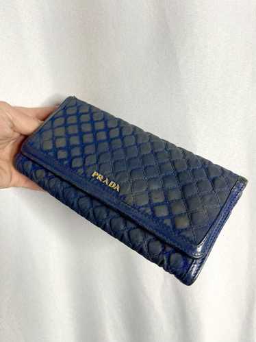 Prada Prada | vintage long quilted blue nylon bifo