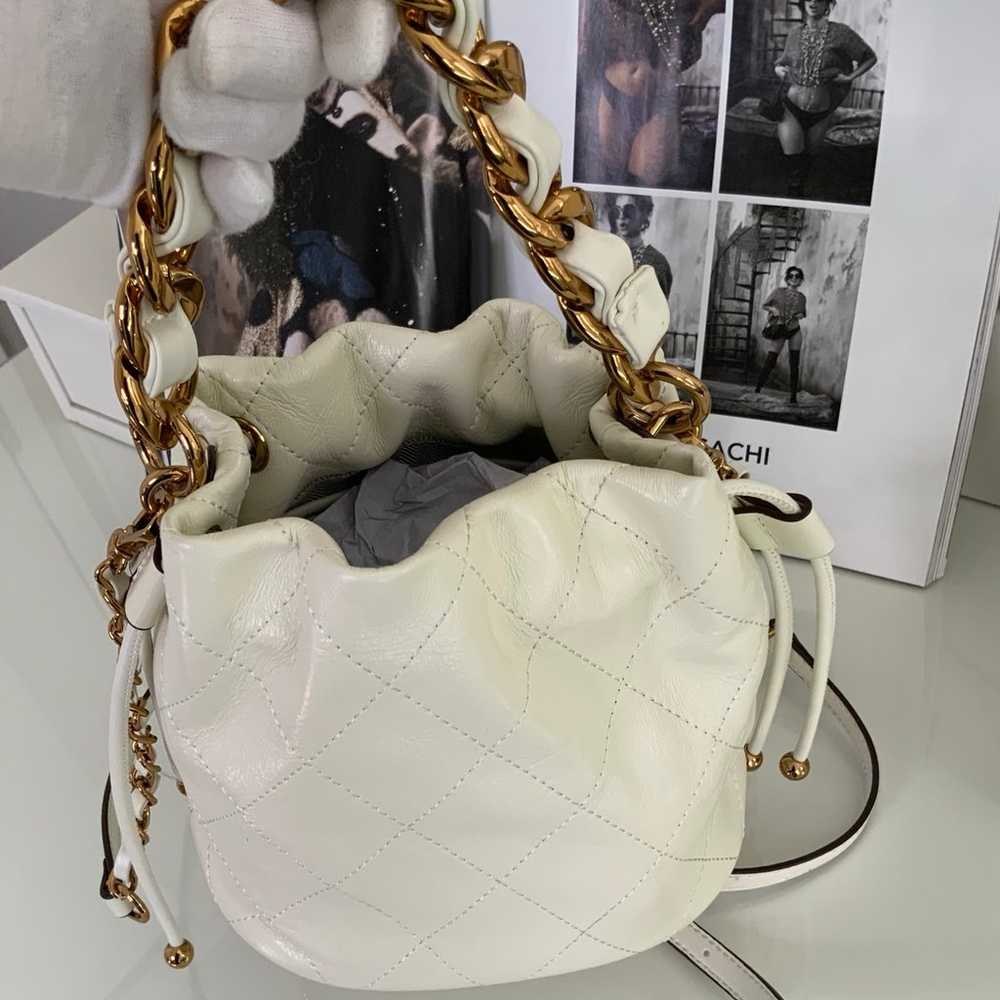 White leather bucket bag - image 7