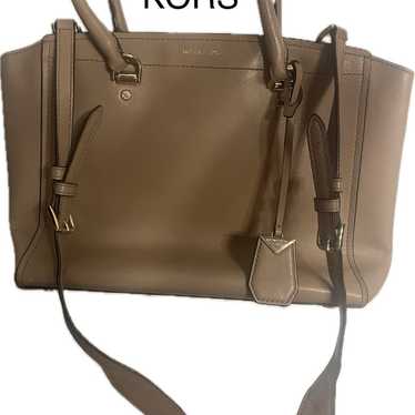 Michael Kors Benning Leather Satchel with shoulder