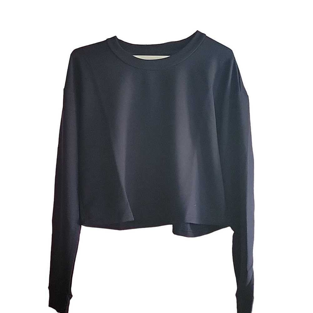 Other Navy Basic Cropped Pullover Sweatshirt Size… - image 2