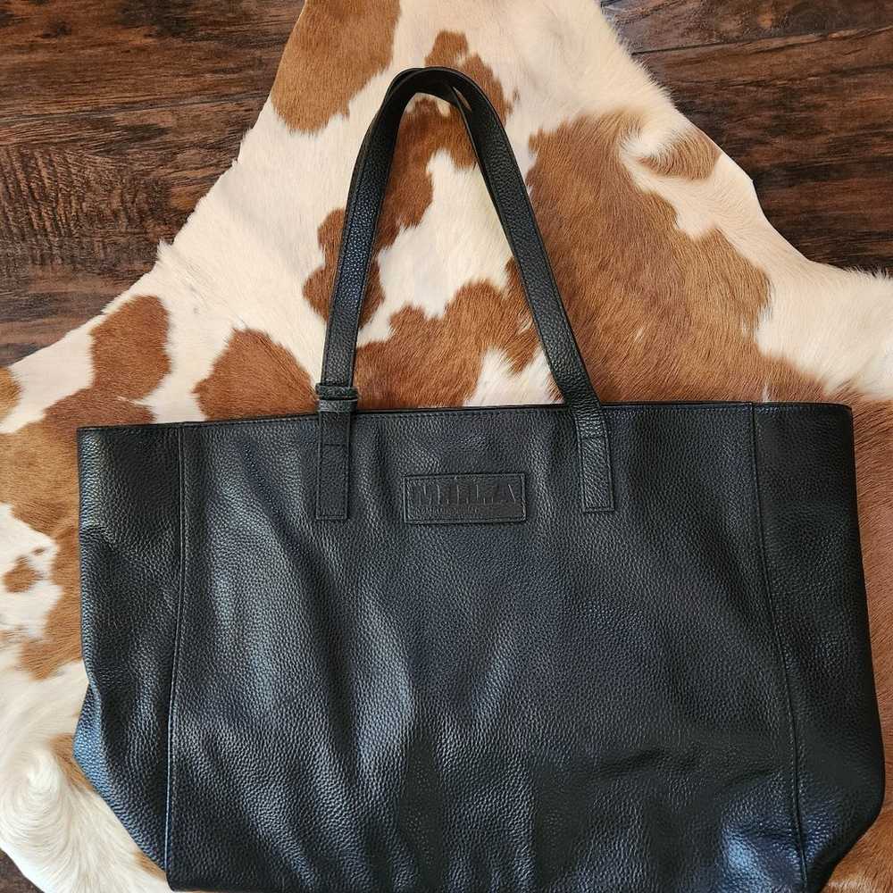 MILA Black Pebble Leather Tote Made In Los Angeles - image 6