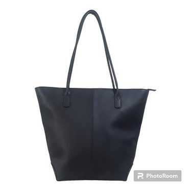 Oroton Black Leather Structured Double Strap Tote 