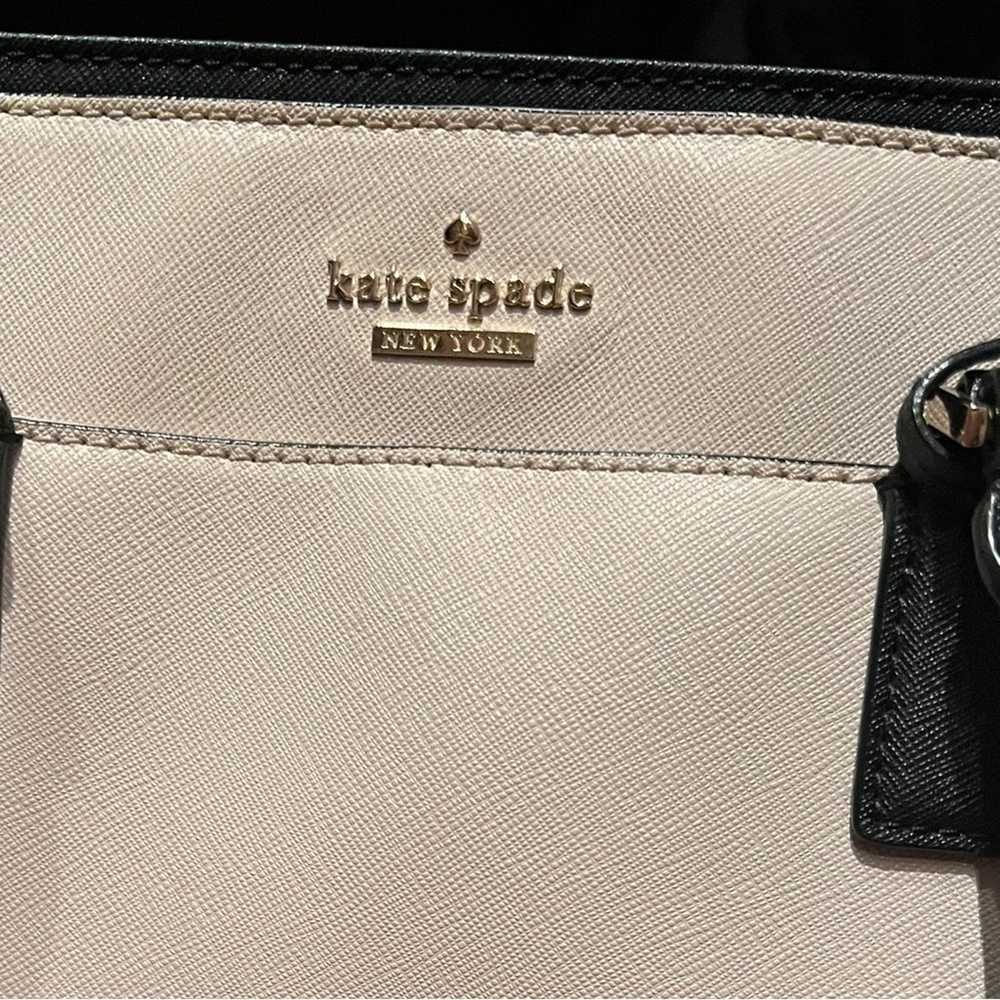 Kate spade black and cream leather tote bag - image 3