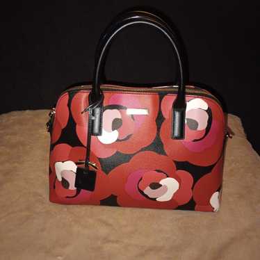 NWOT Kate Spade Floral Print Leather Satchel