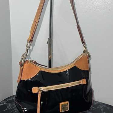 DOONEY & BOURKE Patent Small Hobo Black Shiny Pat… - image 1