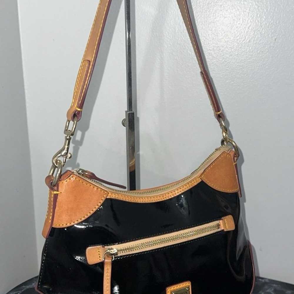 DOONEY & BOURKE Patent Small Hobo Black Shiny Pat… - image 3