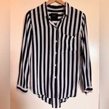 Navy And White Stripe Button Up From Rails. Size … - image 1