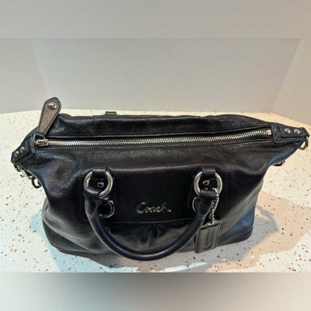 Coach Black Leather Satchel or Shoulder Handbag - image 6