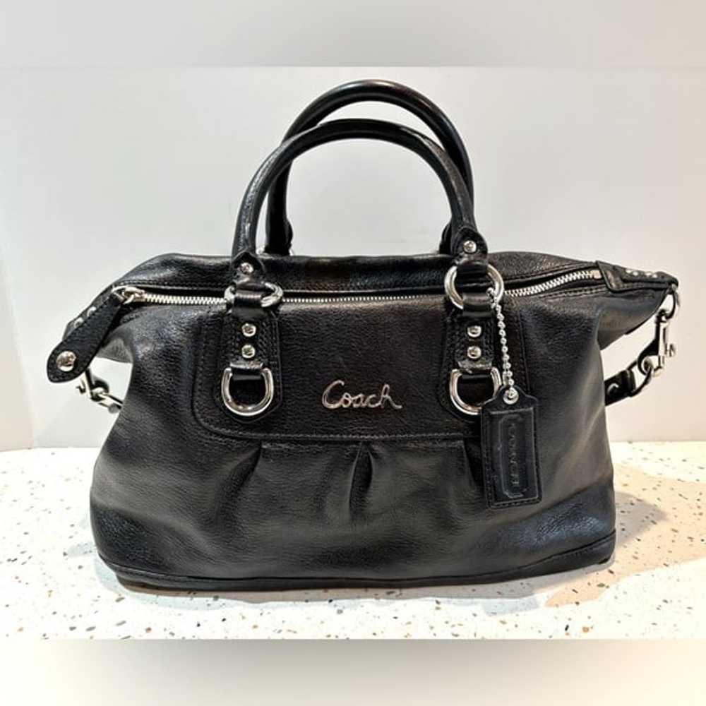 Coach Black Leather Satchel or Shoulder Handbag - image 8