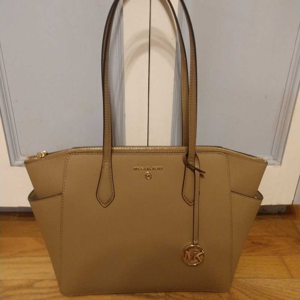 Michael Kors Purse Tan Brown Leather - image 5