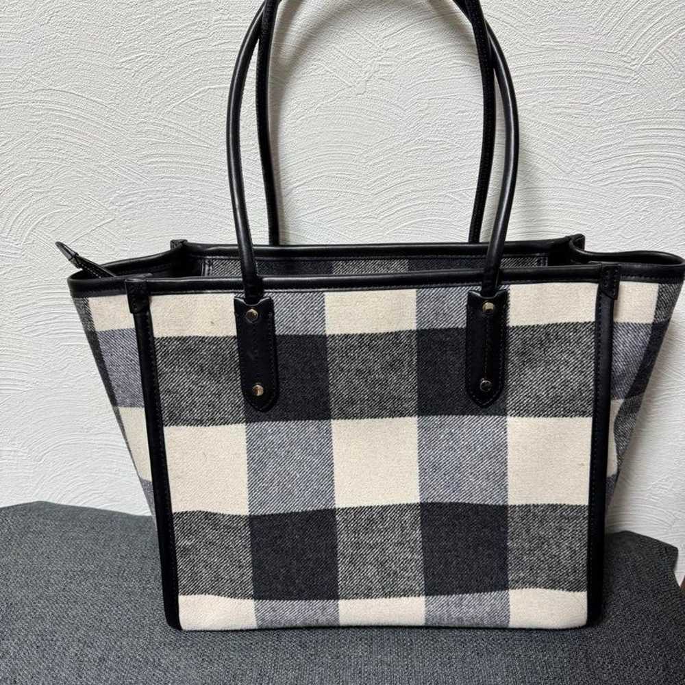 Kate Spade Black and White Checked Tote Bag - image 4