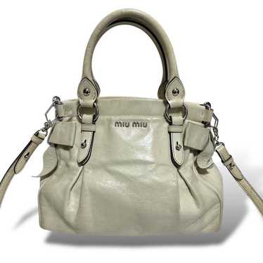 miu miu VITELLO LUX 2way Ribbon Handbag