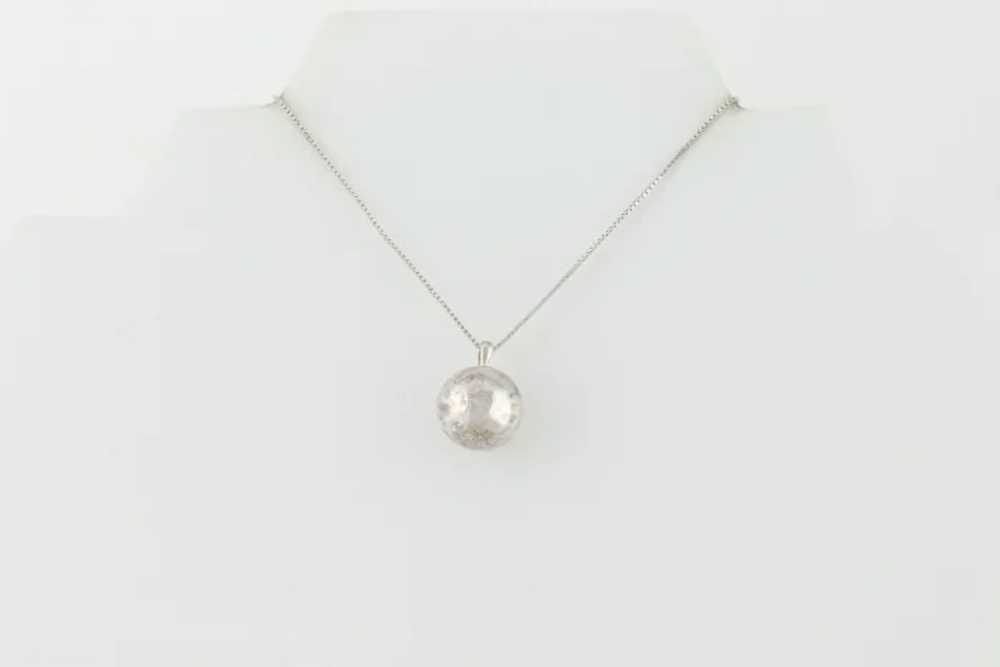 Sterling Silver Hammered Ball Necklace Long 30" S… - image 5