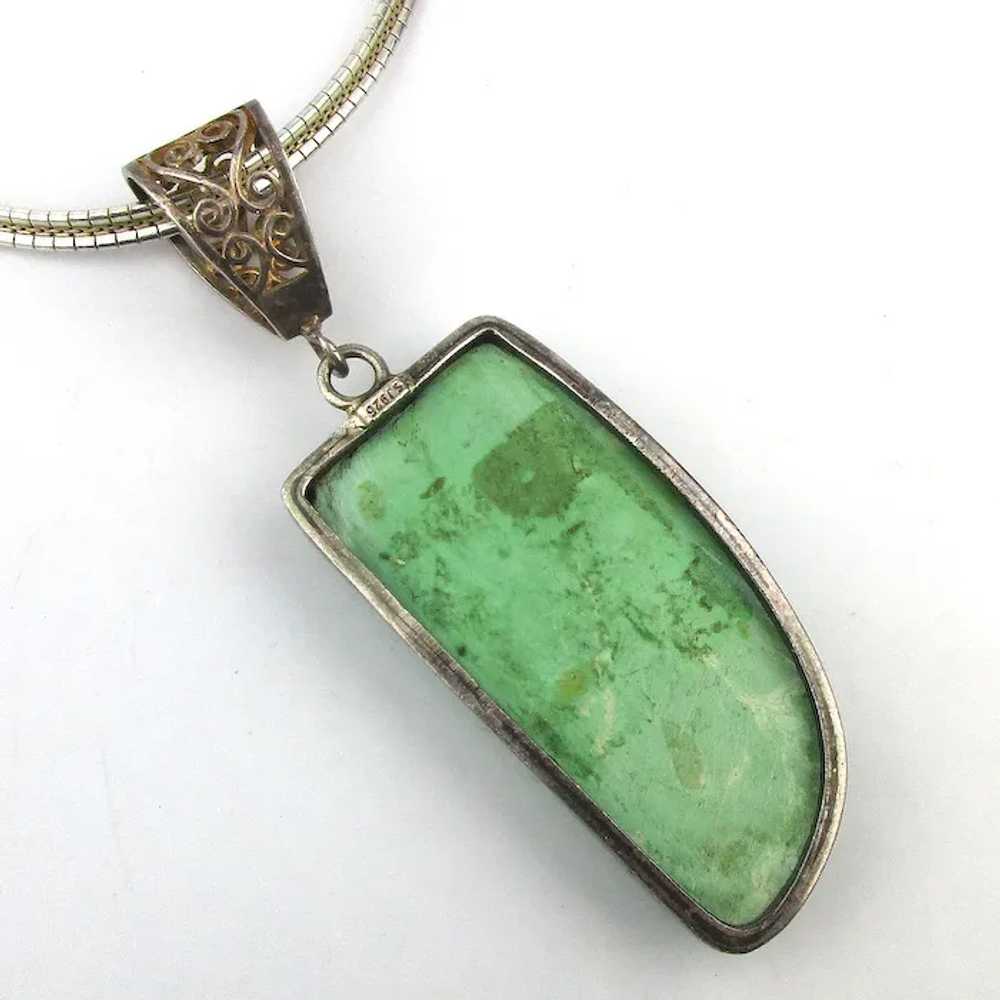 Large Vintage Turquoise Stone Mt. Sterling Silver… - image 4