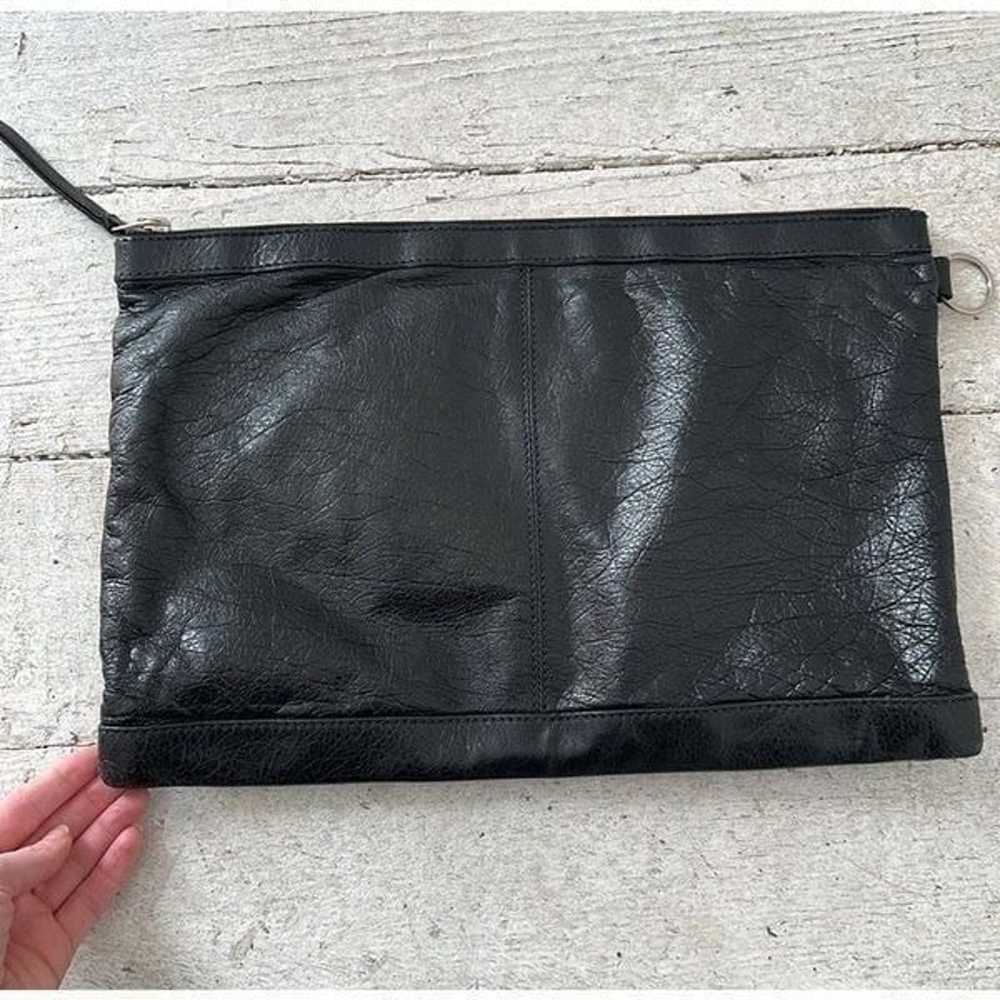 Authentic Balenciaga Black Leather Clip Clutch Bag - image 5