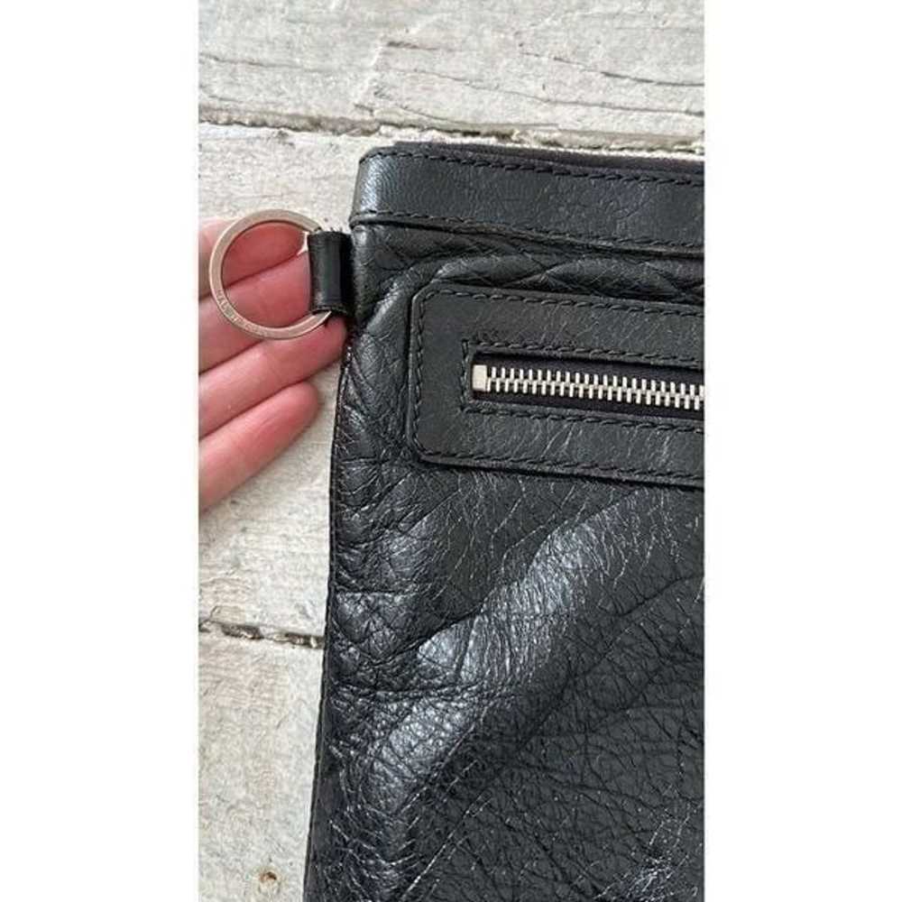 Authentic Balenciaga Black Leather Clip Clutch Bag - image 6