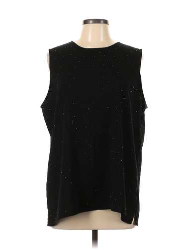 Nine West Women Black Sleeveless Top L