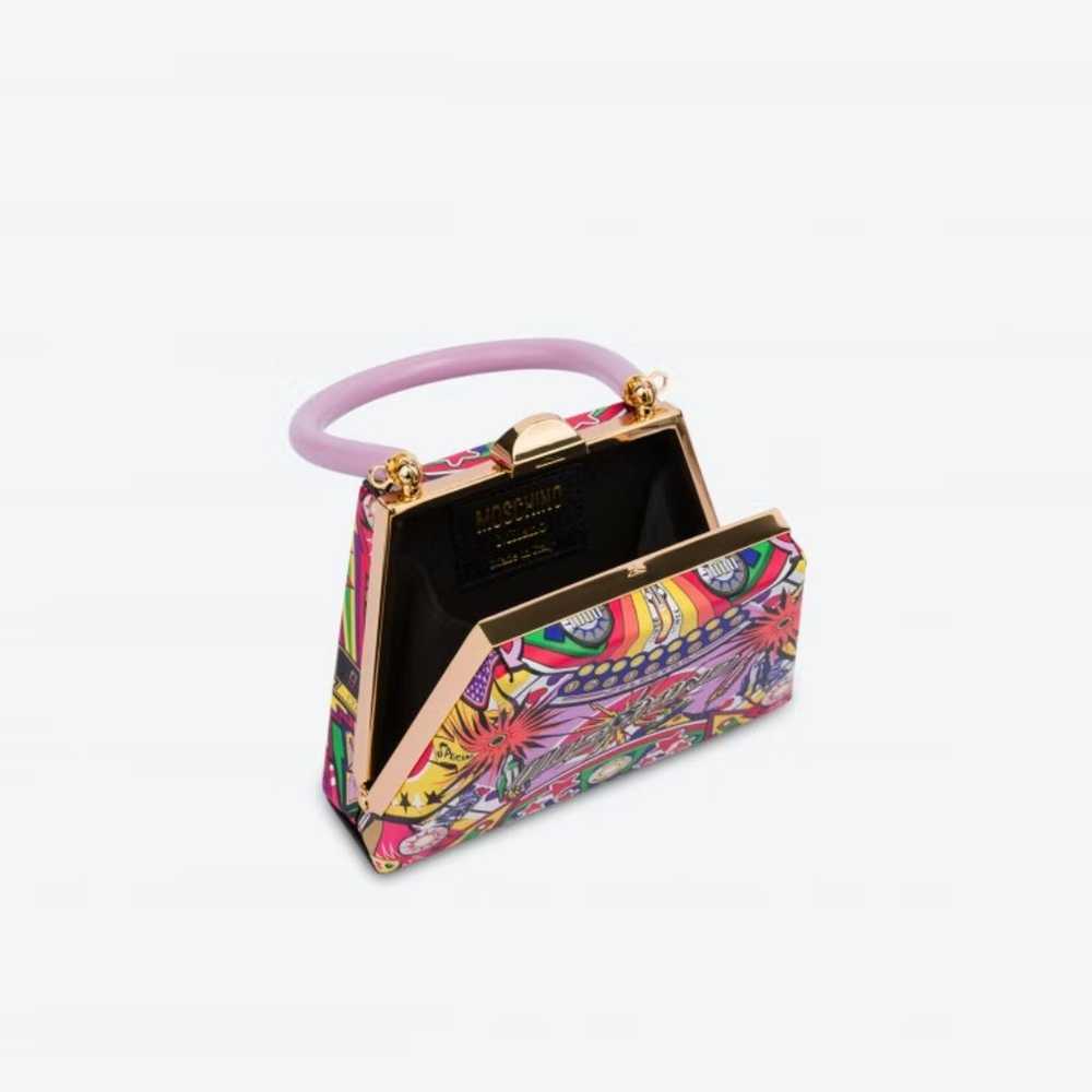 Moschino Pinball Print Calfskin Trapeze Bag - image 3